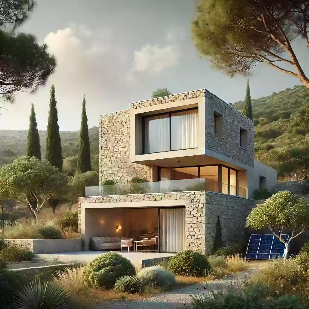 The architects of Cometa are enjoying the Rocksplit house under the Mediterranean sun.