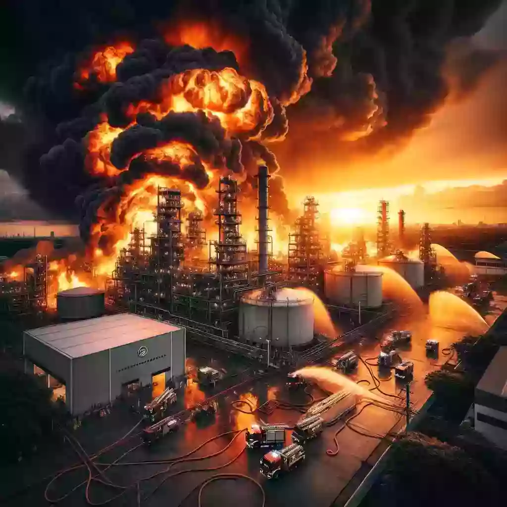 Video: A massive gas fire is raging in an industrial park in Thailand.
