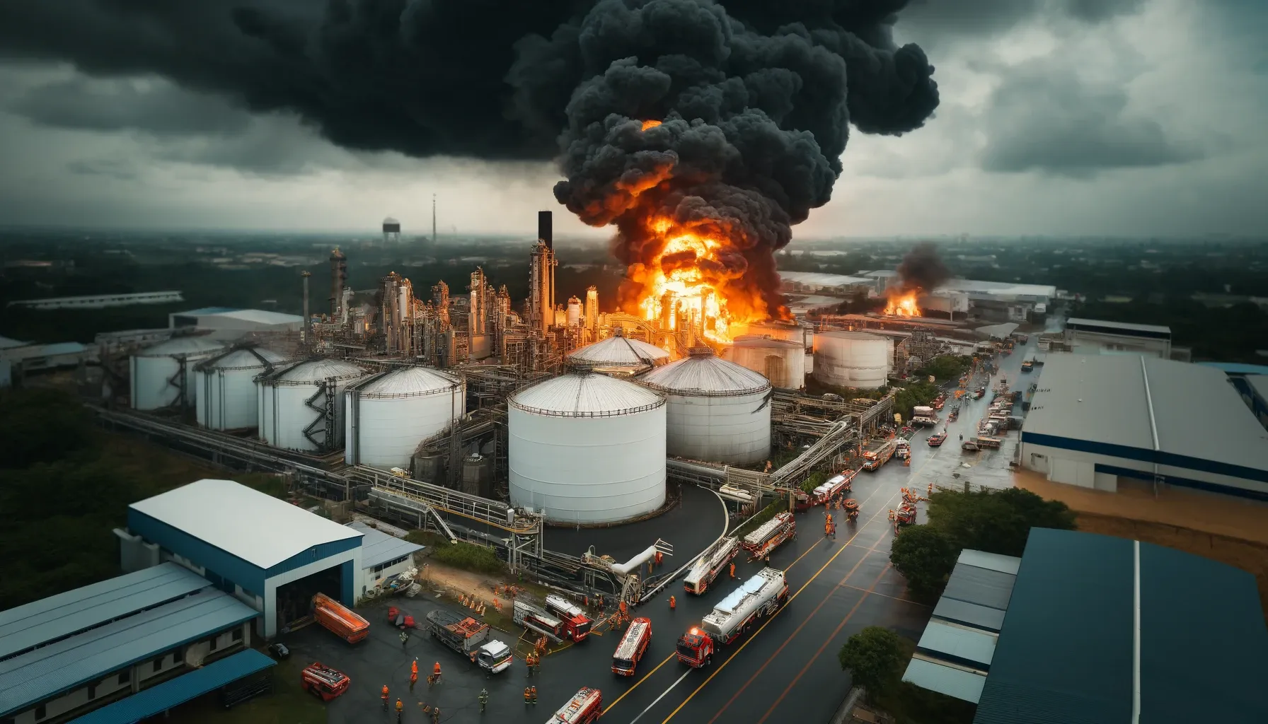 Fire at a chemical tank in Thailand: 1 dead, 4 injured.