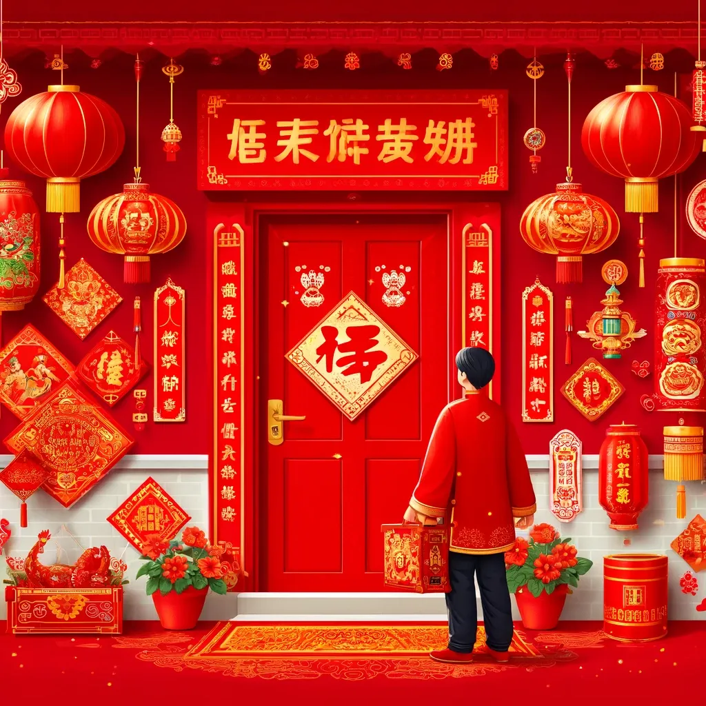 Preparation for the celebration of the Chinese New Year