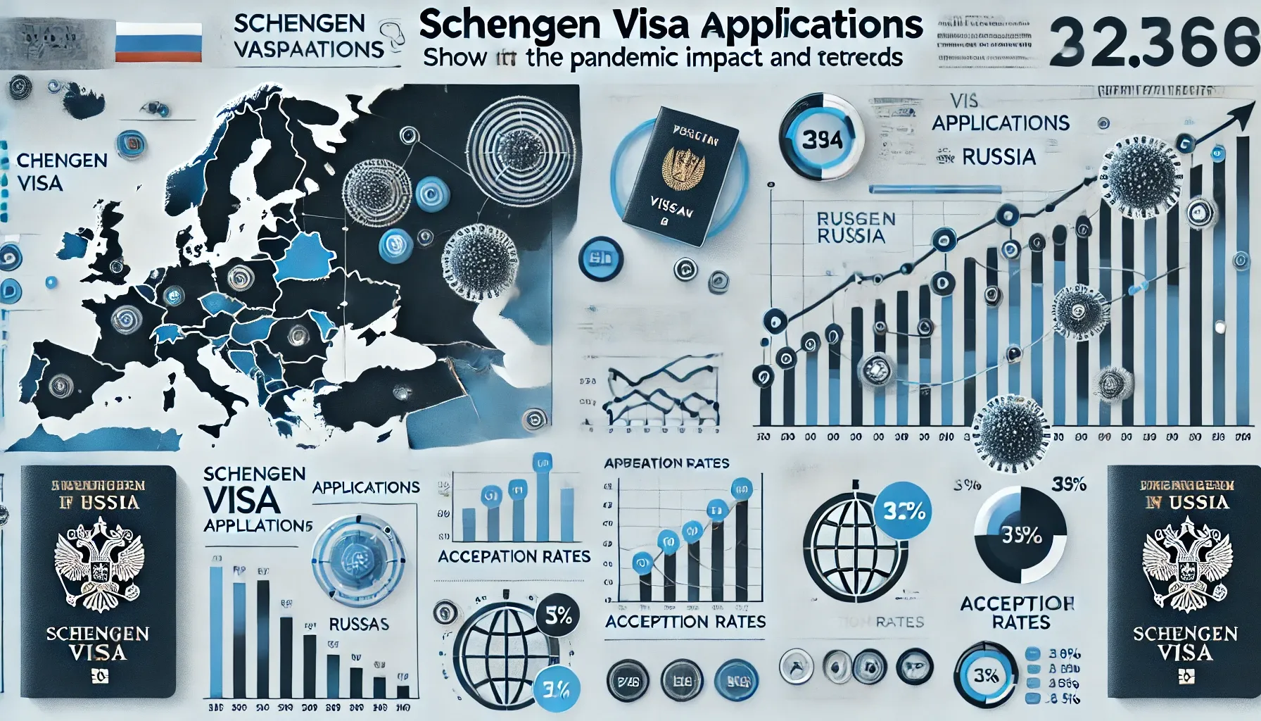 How has the pandemic affected the issuance of Schengen visas to Russians?