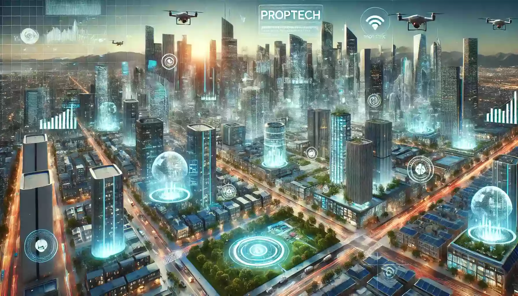 How do digital technologies impact the real estate market through proptech?