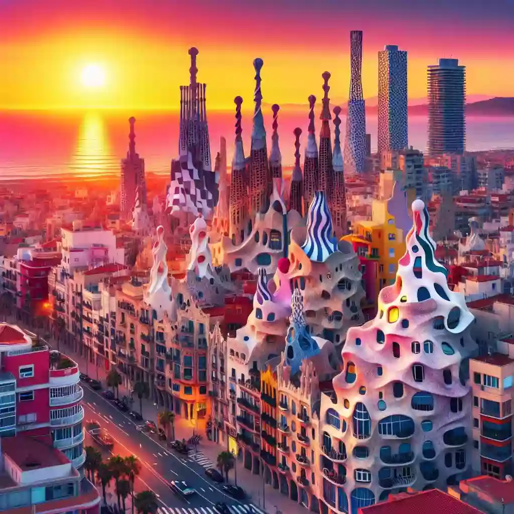 Why does Barcelona attract investors and tourists with its unique architecture?