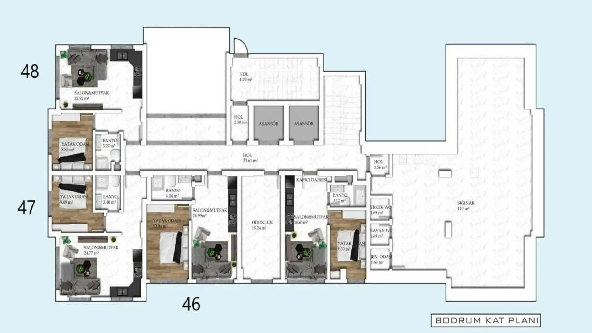 Квартира 55м² в Турции, Авсаллар. Стоимостью 91984£ аренда фото-27