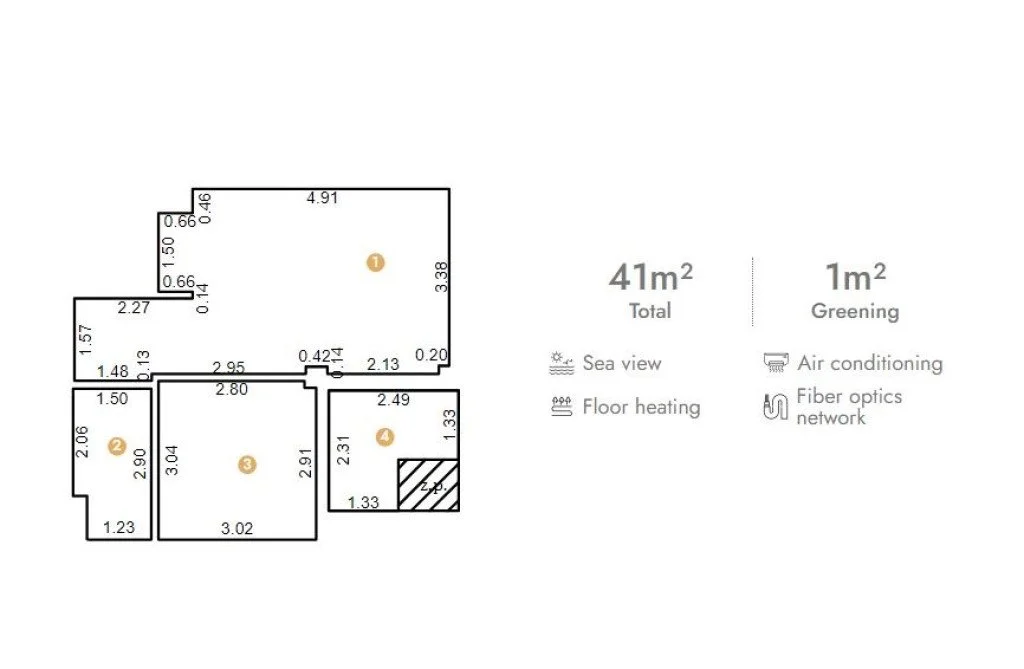 Квартира 41м² в Черногории, Будва. Стоимостью 164600€ аренда фото-2