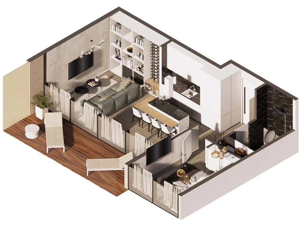 Квартира 61м² в Черногории, Будва. Стоимостью 264393€ аренда фото-6