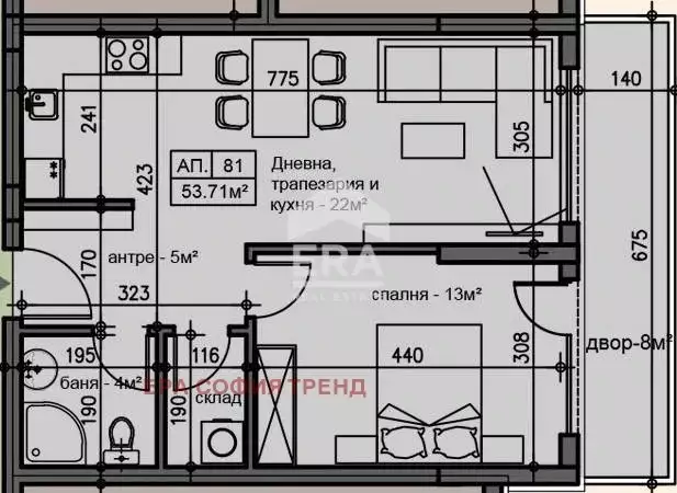 Квартира 61м² в Болгарии, София. Стоимостью 62840£ аренда фото-6