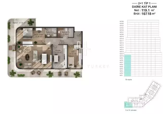 Другие объекты 88м² в Турции, Стамбул. Стоимостью 160344£ аренда фото-23