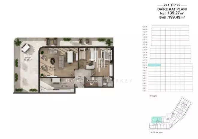 Другие объекты 88м² в Турции, Стамбул. Стоимостью 160344£ аренда фото-24