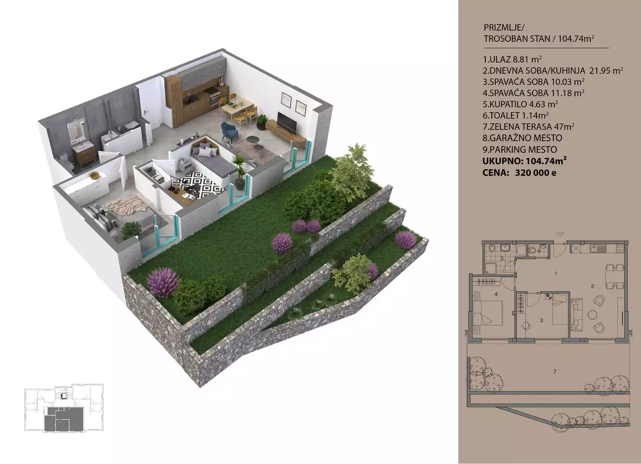 Квартира 64м² в Черногории, Доброта. Стоимостью 250000€ аренда фото-7