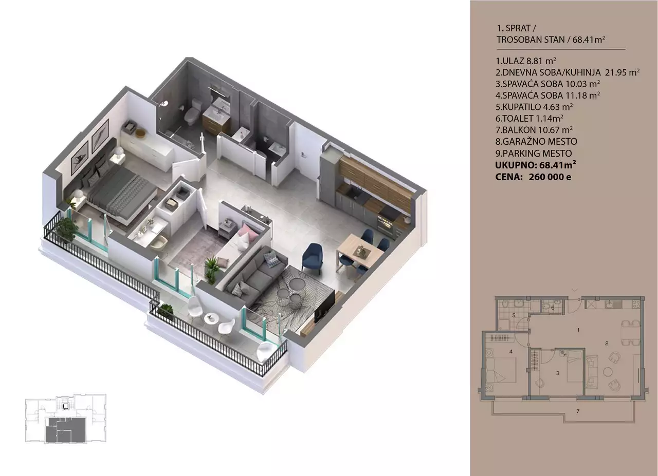 Квартира 64м² в Черногории, Доброта. Стоимостью 250000€ аренда фото-9