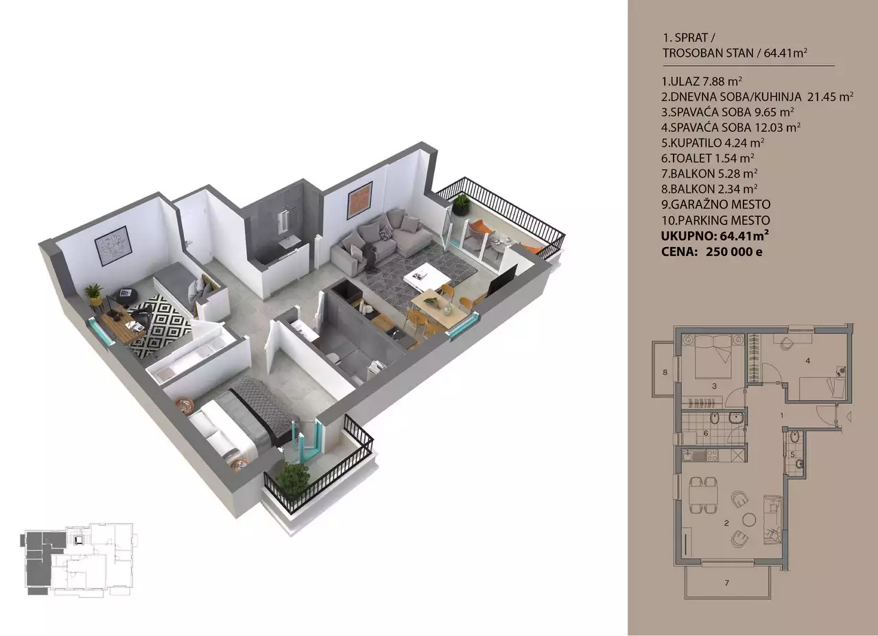 Квартира 64м² в Черногории, Доброта. Стоимостью 250000€ аренда фото-10