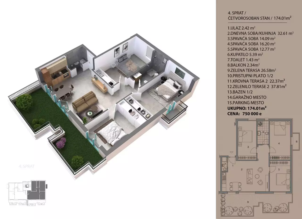 Квартира 64м² в Черногории, Доброта. Стоимостью 250000€ аренда фото-11