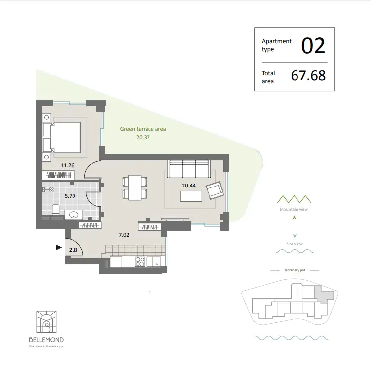 Квартира 36м² в Черногории, Будва. Стоимостью 215000€ аренда фото-5