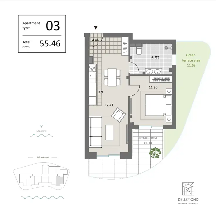 Квартира 36м² в Черногории, Будва. Стоимостью 215000€ аренда фото-6