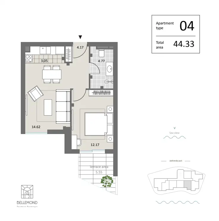 Квартира 36м² в Черногории, Будва. Стоимостью 215000€ аренда фото-7
