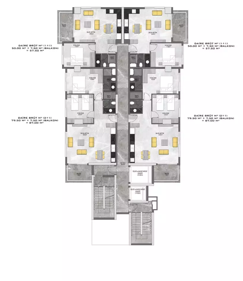 Квартира 57м² в Турции, Махмутлар. Стоимостью 182500€ аренда фото-27