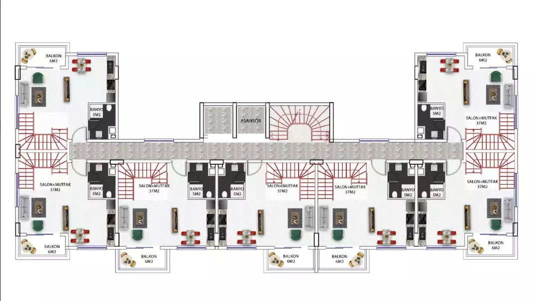 Квартира 48м² в Турции, Авсаллар. Стоимостью 106500€ аренда фото-12