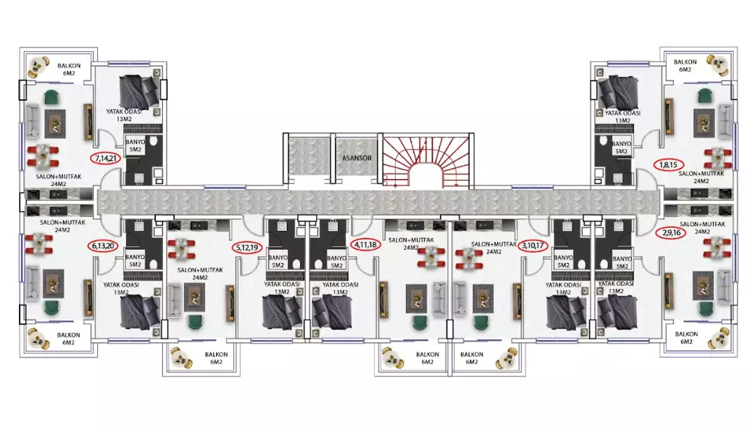 Квартира 48м² в Турции, Авсаллар. Стоимостью 106500€ аренда фото-13