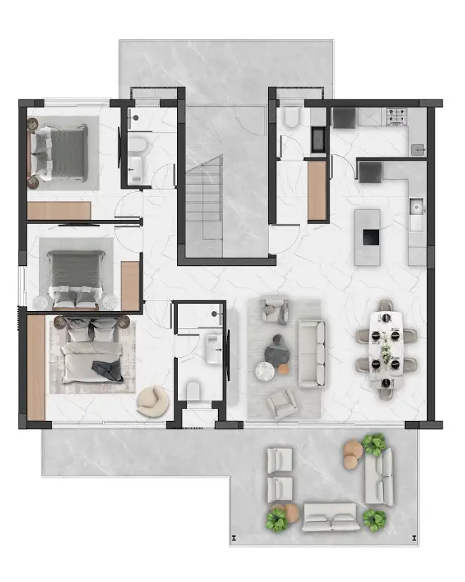 Квартира 72м² в Кипре, Бахчели. Стоимостью 225000€ аренда фото-17
