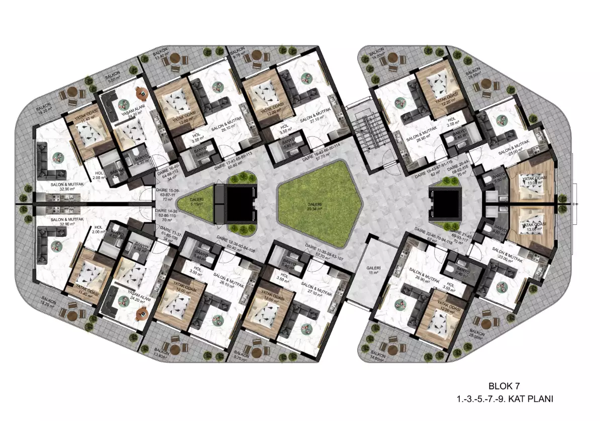 Квартира 34м² в Кипре, Гюзельюрт. Стоимостью 79000€ аренда фото-9