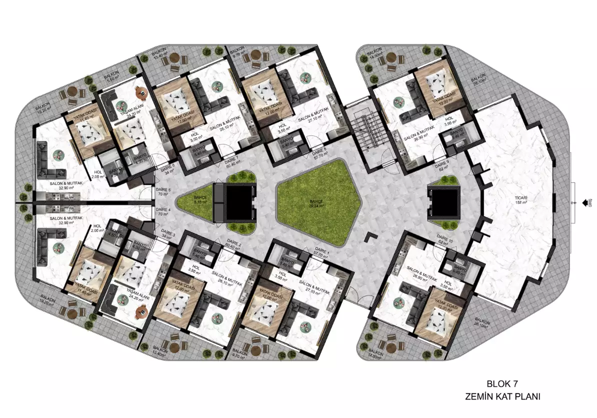 Квартира 34м² в Кипре, Гюзельюрт. Стоимостью 79000€ аренда фото-11