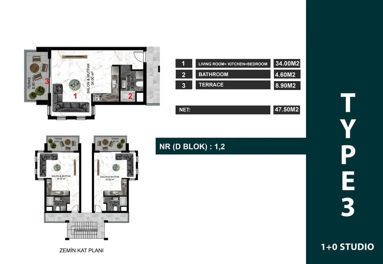 Квартира 79м² в Кипре, Эсентепе. Стоимостью 208000€ аренда фото-30