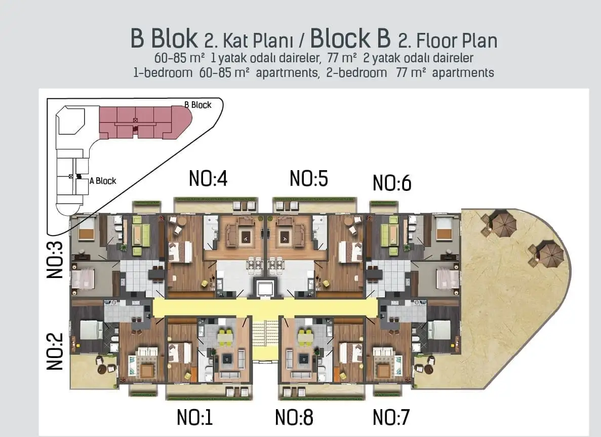 Квартира 69м² в Кипре, Фамагуста. Стоимостью 122500€ аренда фото-13
