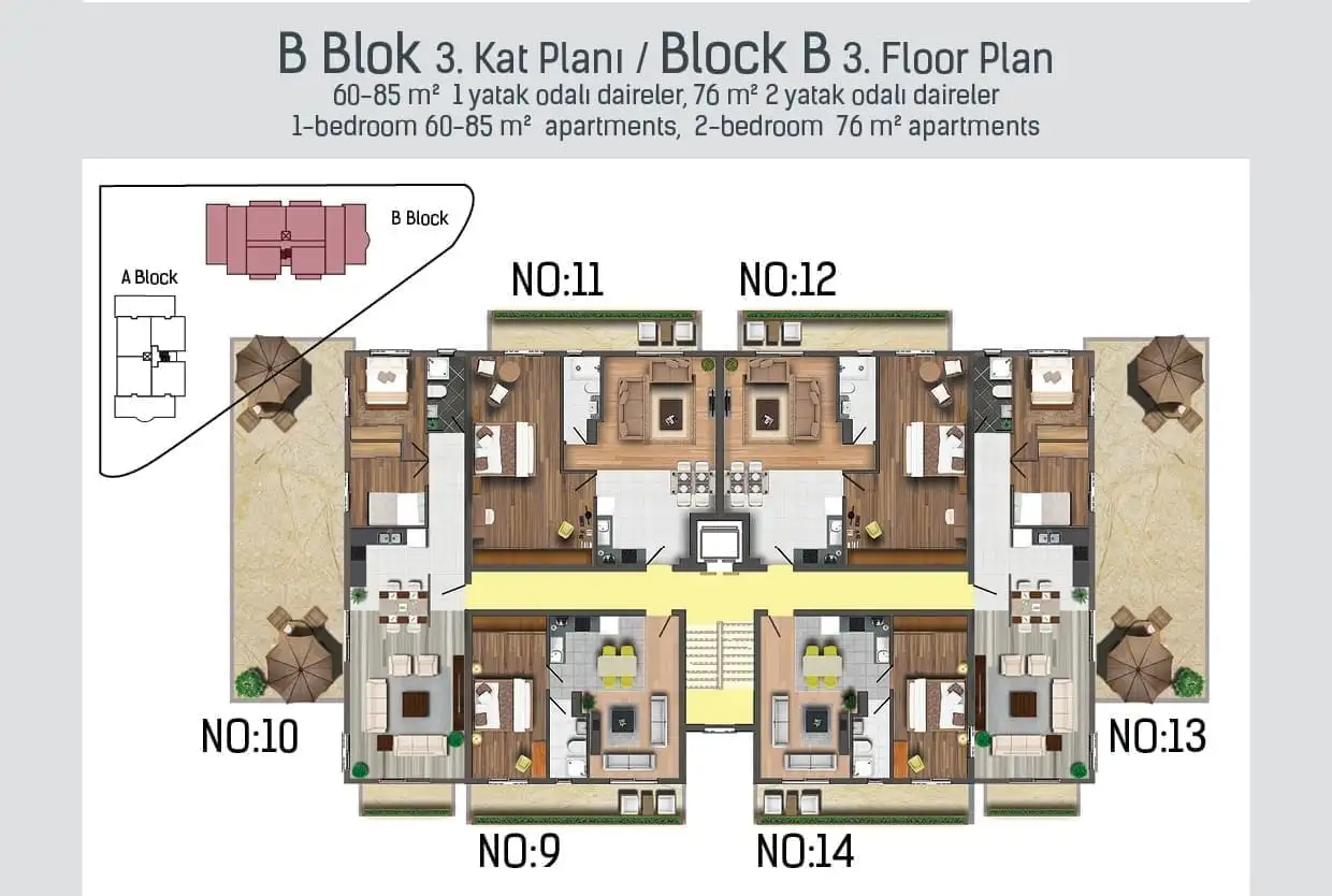 Квартира 69м² в Кипре, Фамагуста. Стоимостью 122500€ аренда фото-14