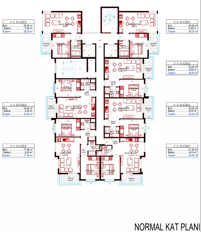 Квартира 56м² в Турции, Махмутлар. Стоимостью 115000€ аренда фото-16