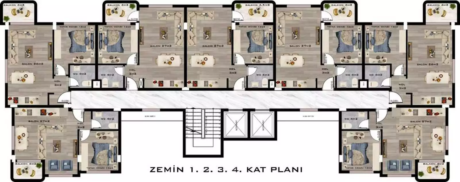 Квартира 50м² в Турции, Газипаша. Стоимостью 95000€ аренда фото-30