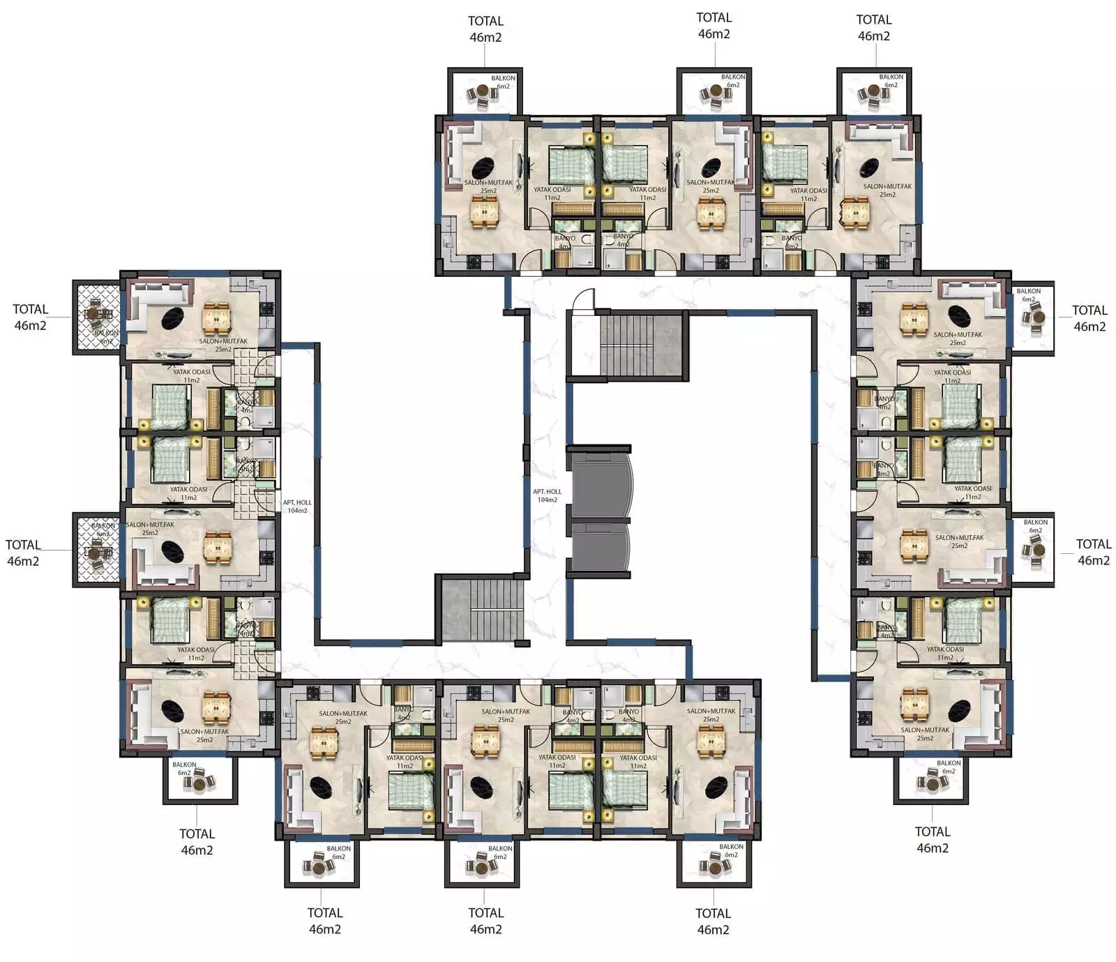Квартира 46м² в Турции, Газипаша. Стоимостью 135000€ аренда фото-11