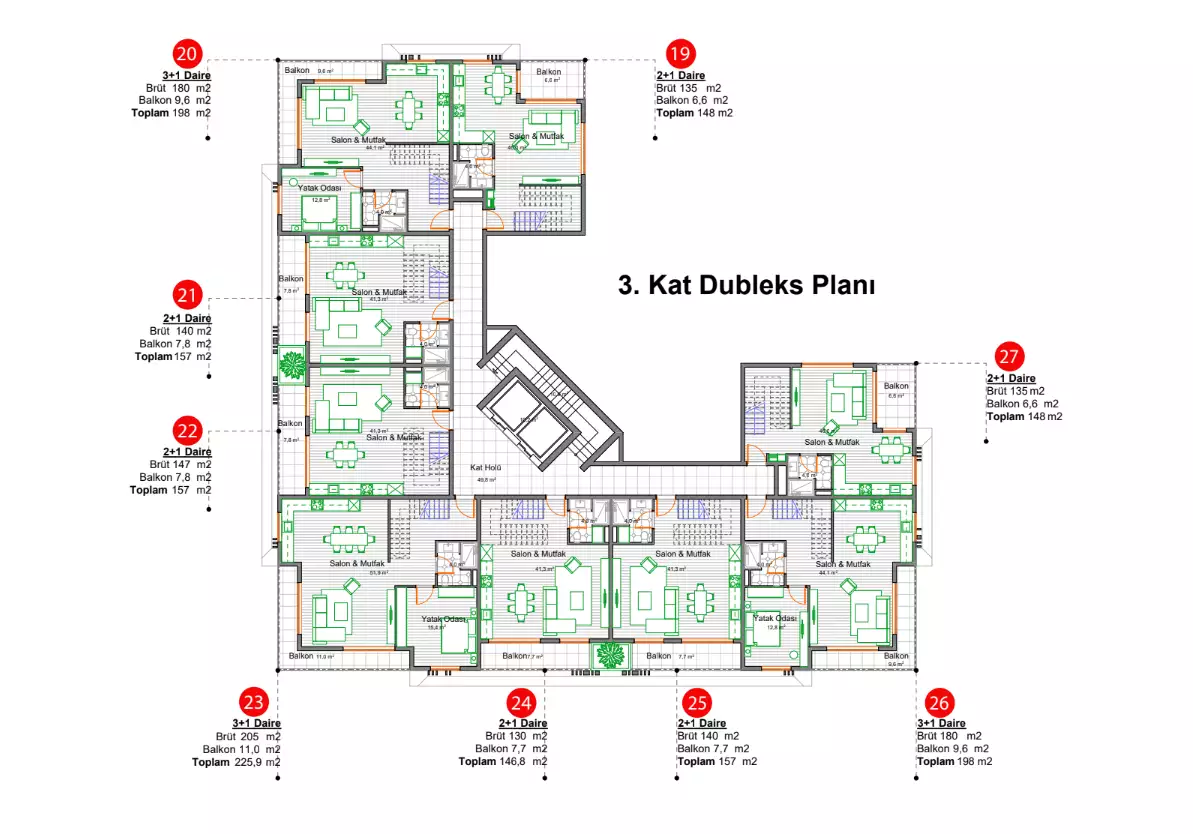 Квартира 72м² в Турции, Конаклы. Стоимостью 86500€ аренда фото-28