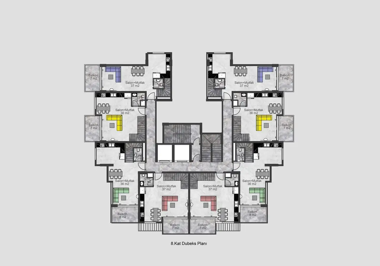 Квартира 53м² в Турции, Демирташ. Стоимостью 128250€ аренда фото-29