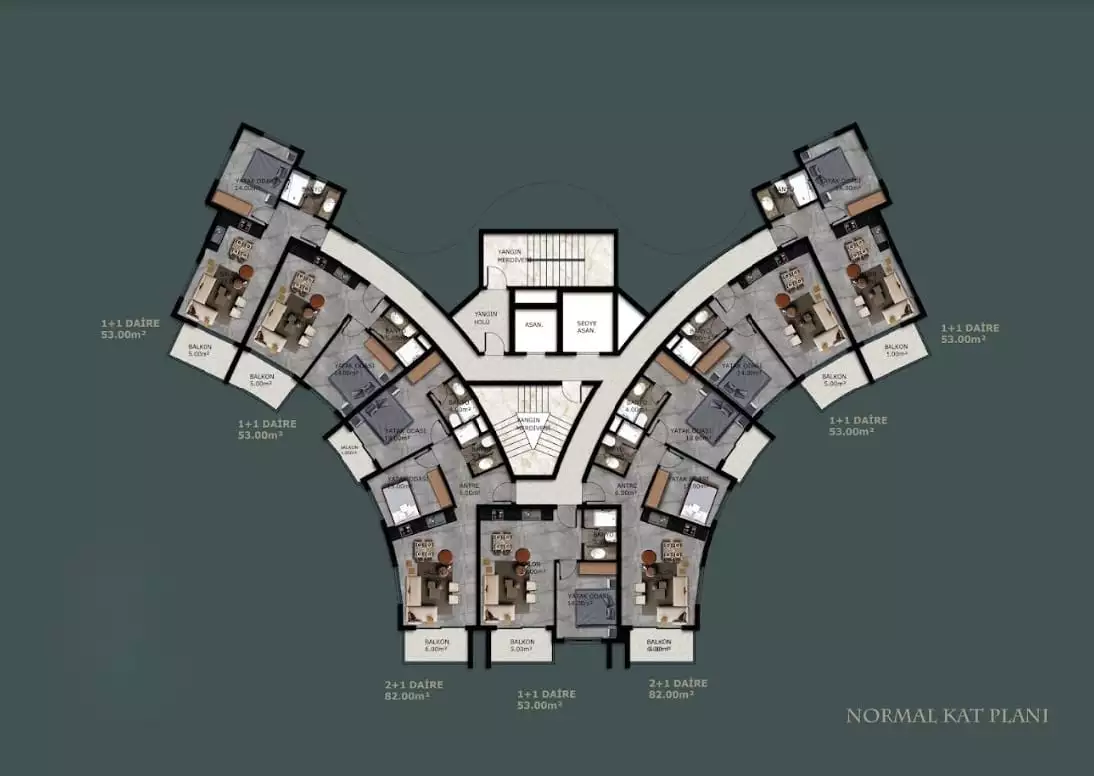 Квартира 53м² в Турции, Махмутлар. Стоимостью 135000€ аренда фото-22