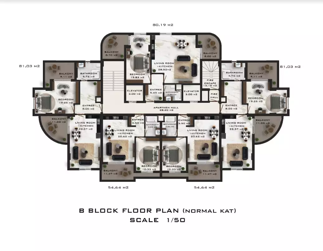 Квартира 52м² в Турции, Махмутлар. Стоимостью 132000€ аренда фото-24