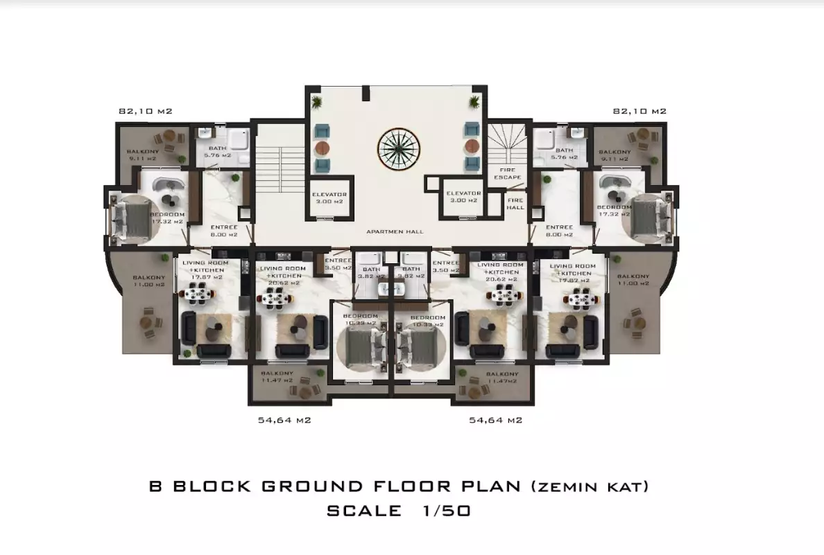 Квартира 52м² в Турции, Махмутлар. Стоимостью 132000€ аренда фото-25