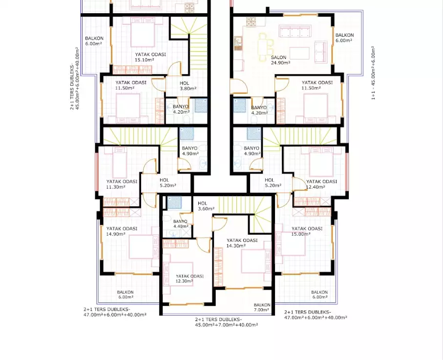 Таунхаус 51м² в Турции, Оба. Стоимостью 154000€ аренда фото-25
