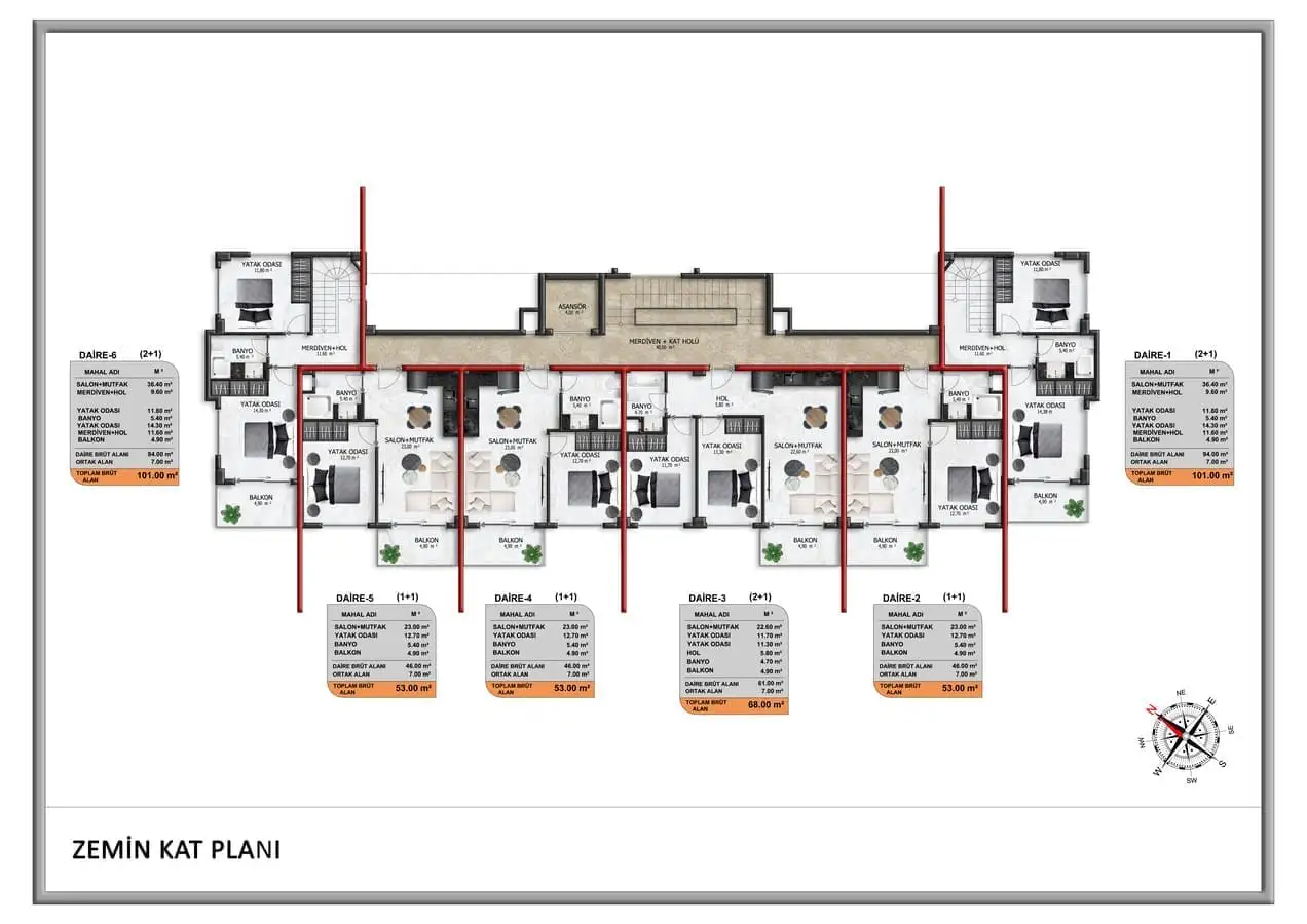 Квартира 46м² в Турции, Джикджилли. Стоимостью 167000€ аренда фото-27