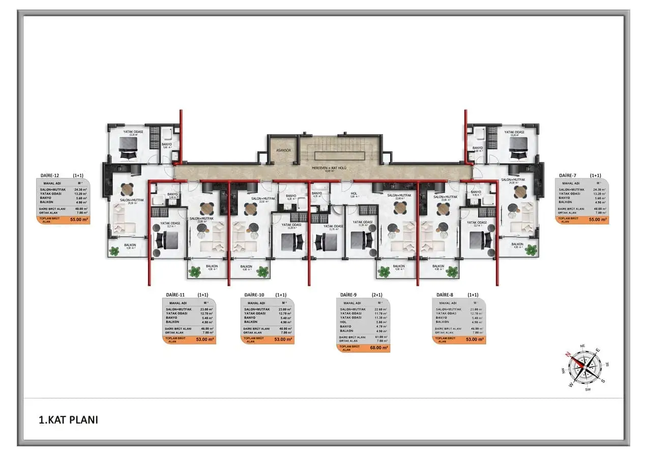 Квартира 46м² в Турции, Джикджилли. Стоимостью 167000€ аренда фото-28