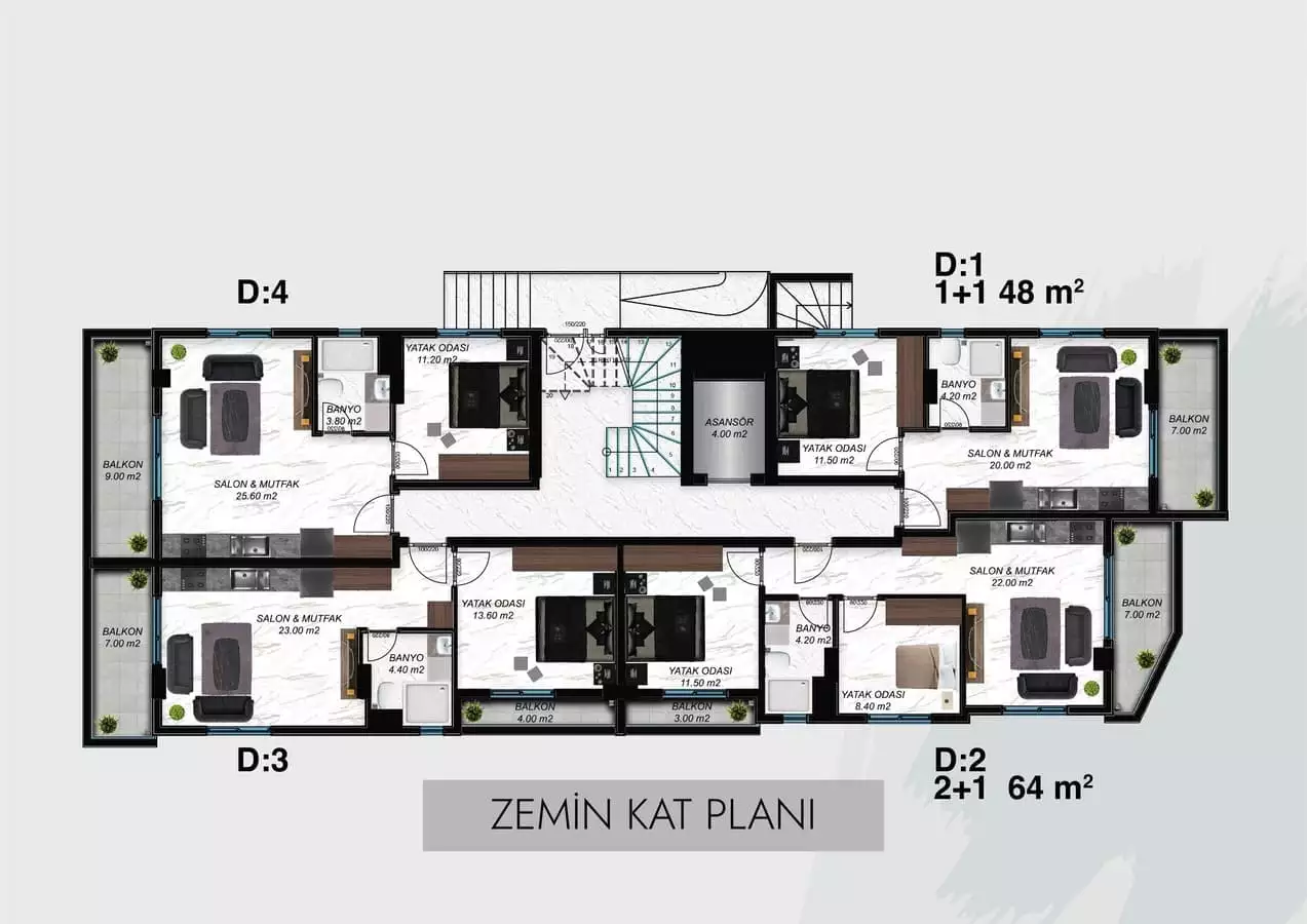 Квартира 49м² в Турции, Аланья. Стоимостью 220000€ аренда фото-21