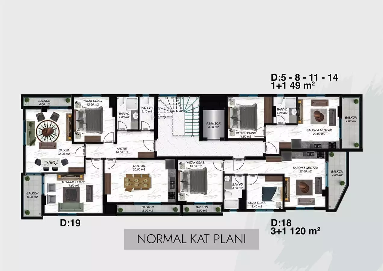Квартира 49м² в Турции, Аланья. Стоимостью 220000€ аренда фото-22