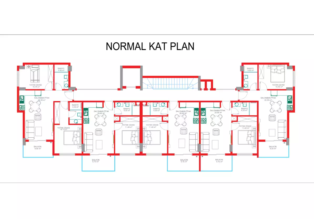Квартира 48м² в Турции, Авсаллар. Стоимостью 95000€ аренда фото-20