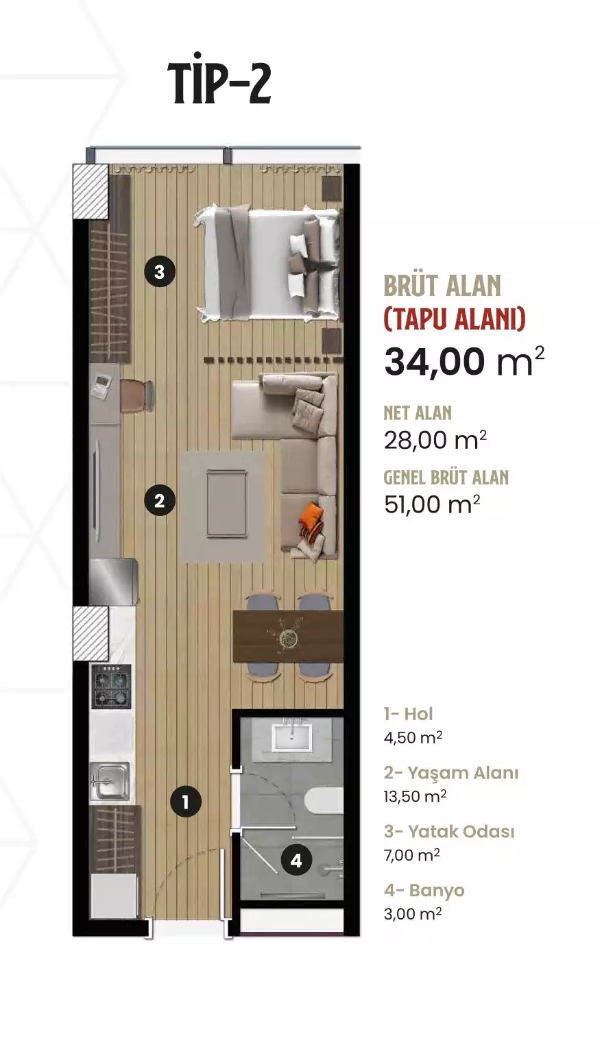Квартира 34м² в Турции, Стамбул. Стоимостью 125000€ аренда фото-9
