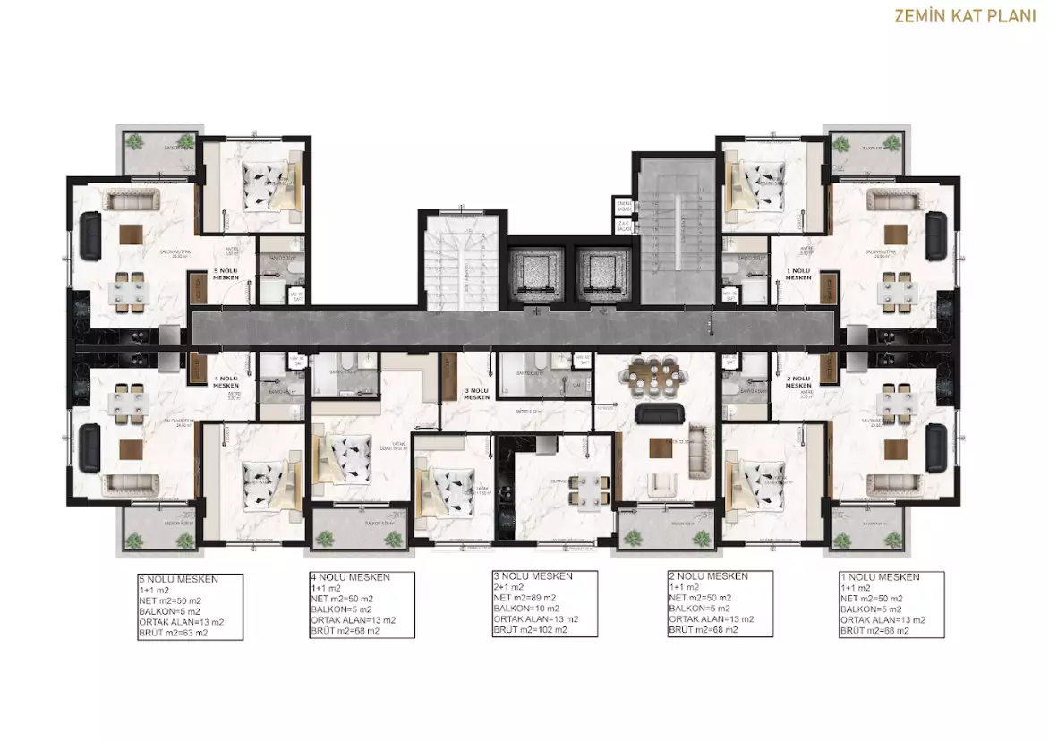 Квартира 50м² в Турции, Демирташ. Стоимостью 108000€ аренда фото-31
