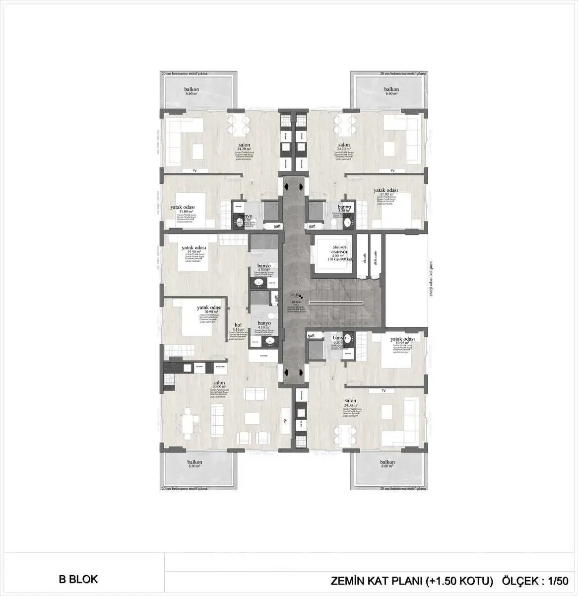 Квартира 50м² в Турции, Махмутлар. Стоимостью 148000€ аренда фото-27