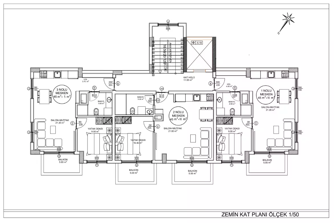 Квартира 40м² в Турции, Конаклы. Стоимостью 90000€ аренда фото-14