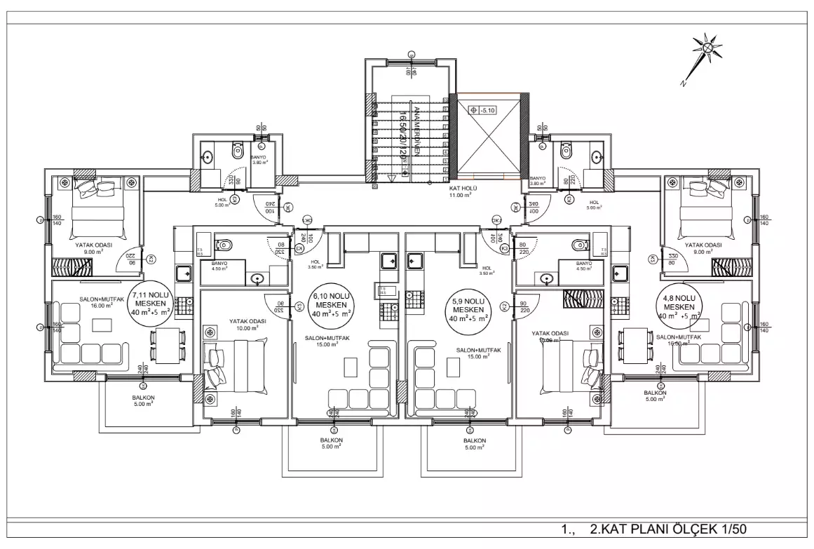 Квартира 40м² в Турции, Конаклы. Стоимостью 90000€ аренда фото-15