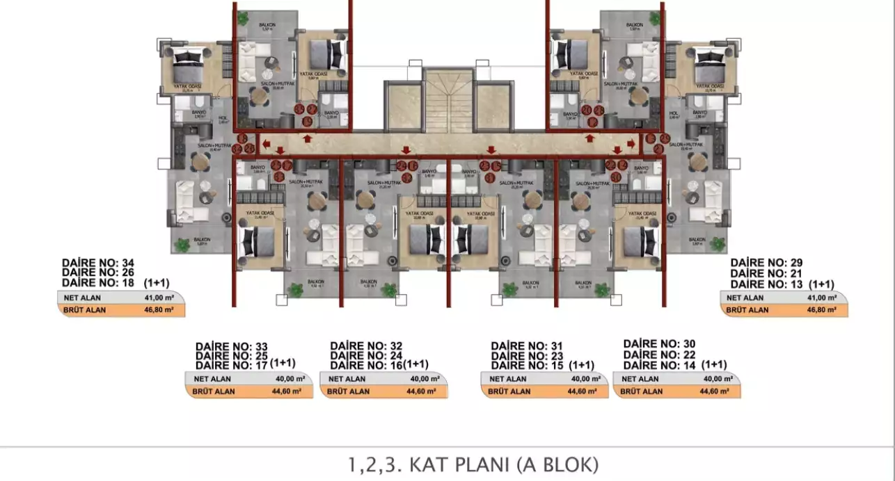 Квартира 41м² в Турции, Оба. Стоимостью 133500€ аренда фото-3