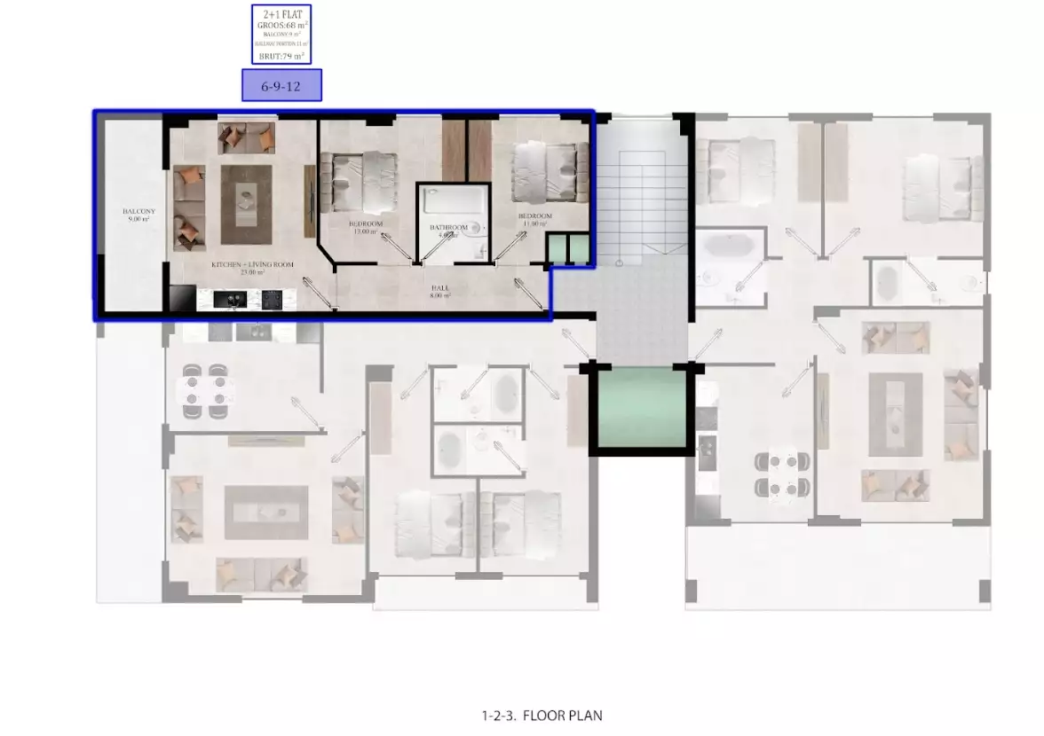 Квартира 78м² в Турции, Авсаллар. Стоимостью 110000€ аренда фото-7